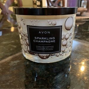 Sparkling Champagne Glass Jar Filled Candle, NWT, Never Used, No Box, 11oz